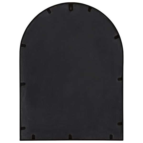 Oglindă de grădină, negru, 60×45 cm, fier, pentru uz exterior