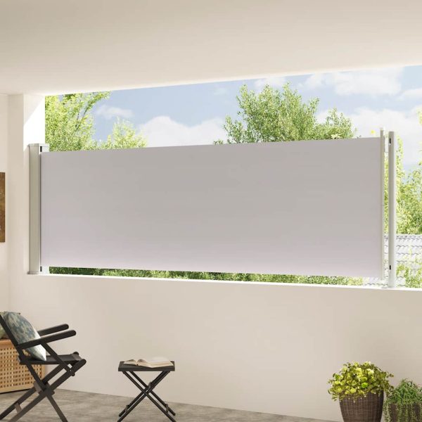 Copertină laterală retractabilă de terasă, gri, 117×600 cm