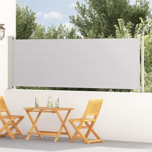 Copertină laterală retractabilă de terasă, gri, 117×600 cm