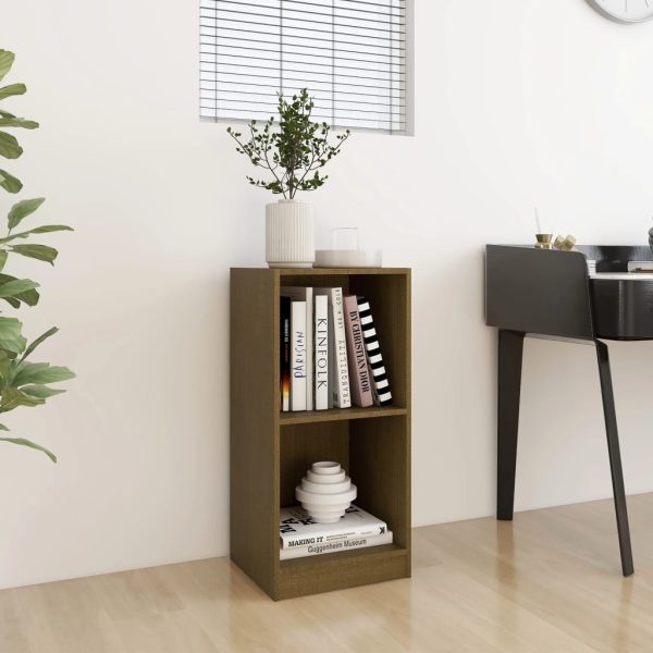 Dulap lateral, maro miere, 35,5×33,5×76 cm, lemn masiv de pin