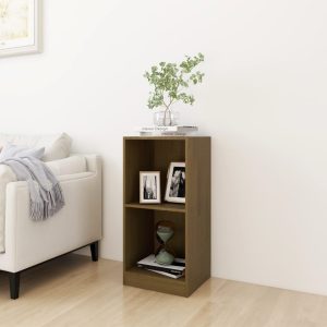 Dulap lateral, maro miere, 35,5×33,5×76 cm, lemn masiv de pin