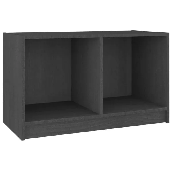 Comodă TV, gri, 70x33x42 cm, lemn masiv de pin