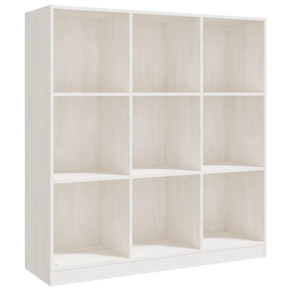 Bibliotecă/Separator cameră alb 104×33,5×110 cm lemn masiv pin