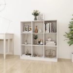 Bibliotecă/Separator cameră alb 104×33,5×110 cm lemn masiv pin