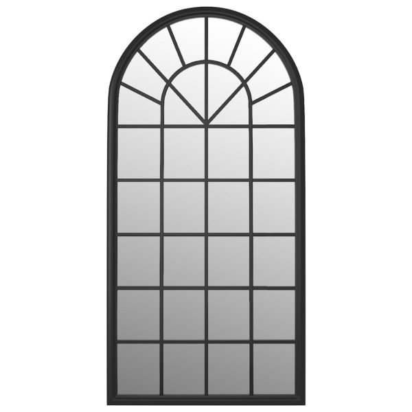 Oglindă,negru, 90×45 cm,fier, pentru utilizare în interior