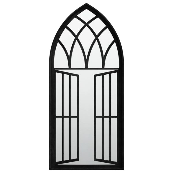 Oglindă,negru, 100×45 cm,fier, pentru utilizare în interior
