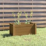 Jardinieră de grădină, maro miere, 60x31x31 cm, lemn masiv pin