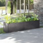 Jardinieră de grădină, gri, 200x50x50 cm, lemn masiv de pin