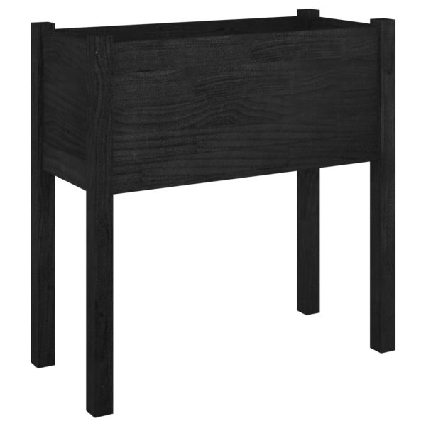 Jardiniere de grădină 2 buc. negru 70x31x70 cm lemn masiv pin