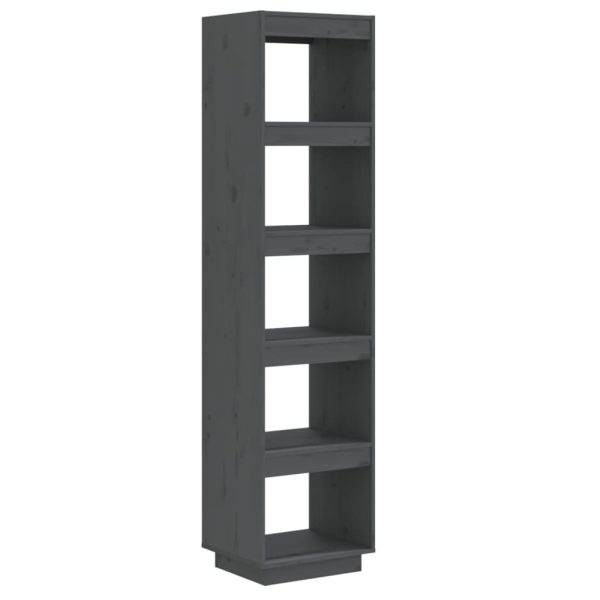 Bibliotecă/Separator cameră gri 40x35x167 cm lemn masiv de pin