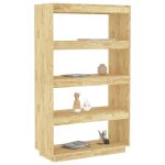 Bibliotecă/Separator cameră, 80x35x135 cm, lemn masiv pin
