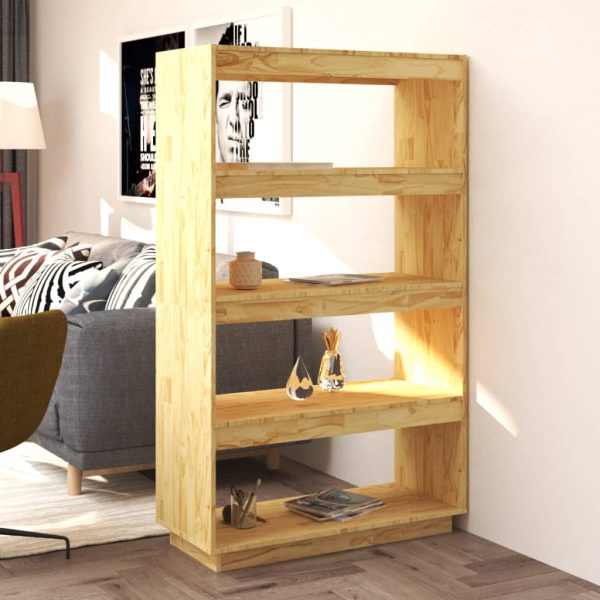 Bibliotecă/Separator cameră, 80x35x135 cm, lemn masiv pin