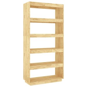 Bibliotecă/Separator cameră, 80x35x167 cm, lemn masiv pin