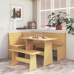 Set mobilier de bucătărie „REINE”, 3piese, maro miere, lemn pin