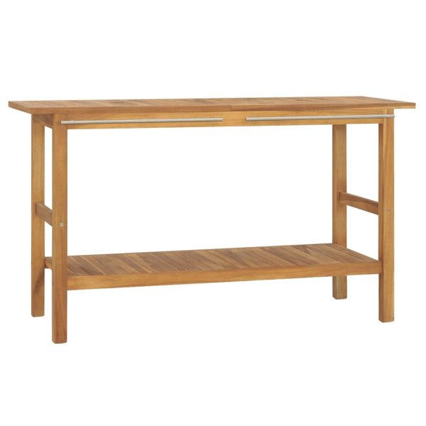 Dulap de chiuvetă baie, 132x45x75 cm, lemn masiv de tec