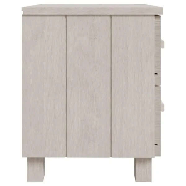 Noptiera „HAMAR”, alb, 40x35x44,5 cm, lemn masiv de pin