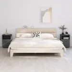 Noptiere HAMAR, 2 buc, gri închis, 40x35x62 cm, lemn masiv