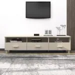 Dulap TV „HAMAR”, maro miere, 158x40x40 cm, lemn masiv de pin