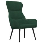 Scaun de relaxare, verde închis, material textil