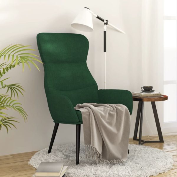 Scaun de relaxare, verde închis, material textil
