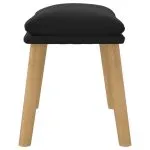 Taburet, negru, 45×29,5×35 cm, catifea