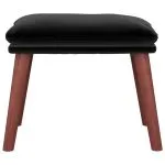 Taburet, negru, 45×29,5×35 cm, catifea