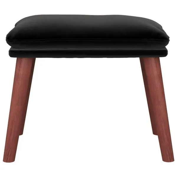 Taburet, negru, 45×29,5×35 cm, catifea