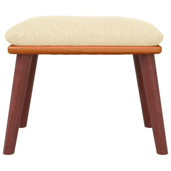 Taburet, crem, 45×29,5×35 cm, textil & piele ecologică