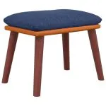 Taburet, albastru, 45×29,5×35 cm, material textil și piele eco
