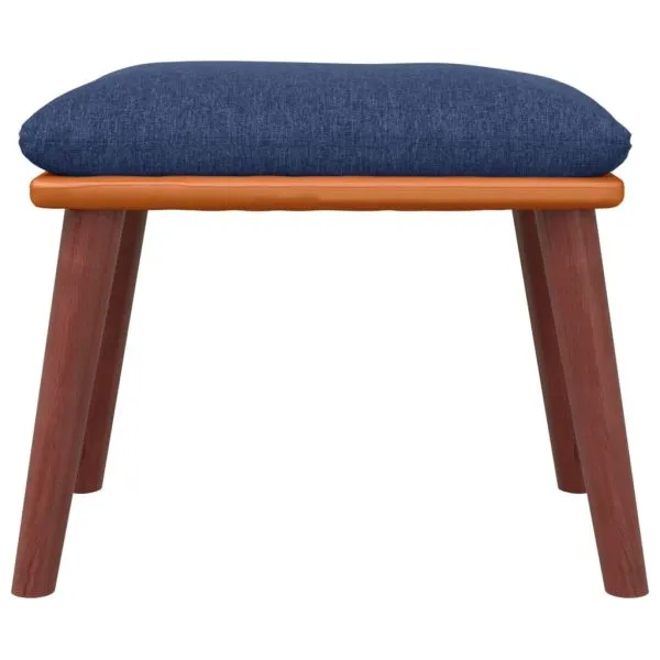 Taburet, albastru, 45×29,5×35 cm, material textil și piele eco