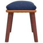 Taburet, albastru, 45×29,5×35 cm, material textil și piele eco