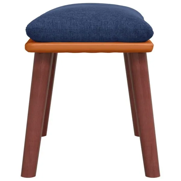 Taburet, albastru, 45×29,5×35 cm, material textil și piele eco