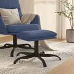 Taburet, albastru, 60x60x36 cm, material textil