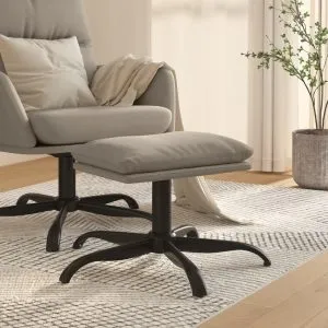 Taburet, gri deschis, 60x60x36 cm, catifea