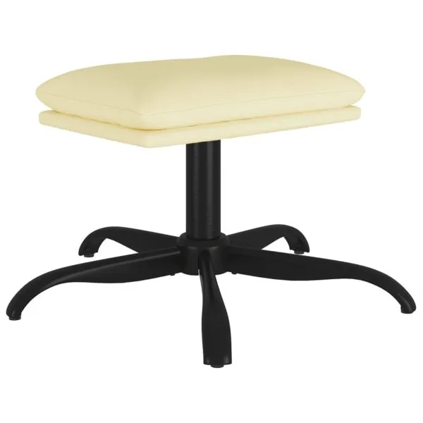 Taburet, crem, 60x60x36 cm, piele ecologică