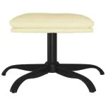 Taburet, crem, 60x60x36 cm, piele ecologică