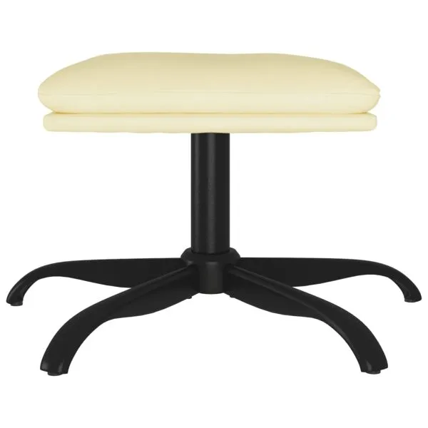 Taburet, crem, 60x60x36 cm, piele ecologică