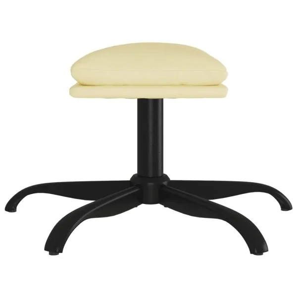 Taburet, crem, 60x60x36 cm, piele ecologică
