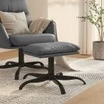 Taburet, gri antracit, 60x60x36 cm, piele ecologică