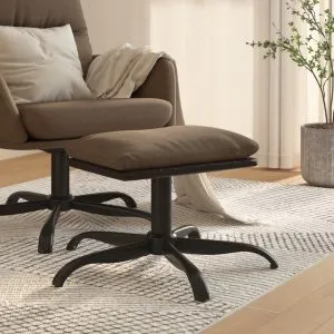 Taburet, maro, 60x60x36 cm, textil și piele ecologică