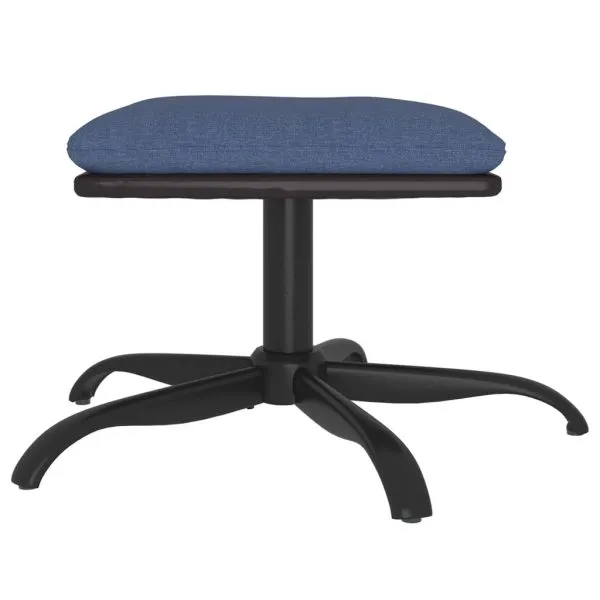 Taburet, albastru, 60x60x36 cm, material textil și piele eco