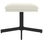 Taburet, crem alb, 60x60x36 cm, catifea