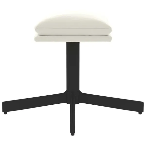 Taburet, crem alb, 60x60x36 cm, catifea