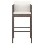 Set mobilier bar de grădină cu perne, 5 piese, maro, poliratan