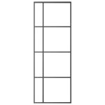 Ușă glisantă, negru, 76×205 cm, sticlă mată ESG și aluminiu