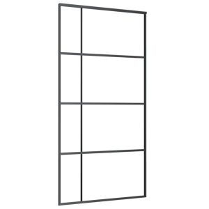 Ușă glisantă ,negru, 102,5×205 cm, sticlă mată ESG și aluminiu