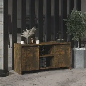 Comodă TV, stejar fumuriu, 102×37,5×52,5 cm, lemn prelucrat