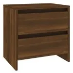 Noptiere, 2 buc., stejar maro, 45×34,5×44,5 cm, lemn prelucrat