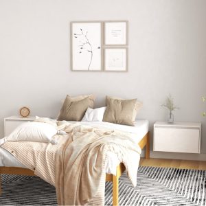 Dulapuri de perete, 2 buc., alb, 60x30x35 cm, lemn masiv de pin