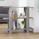 Bibliotecă/Separator cameră, gri sonoma, 100x30x87 cm